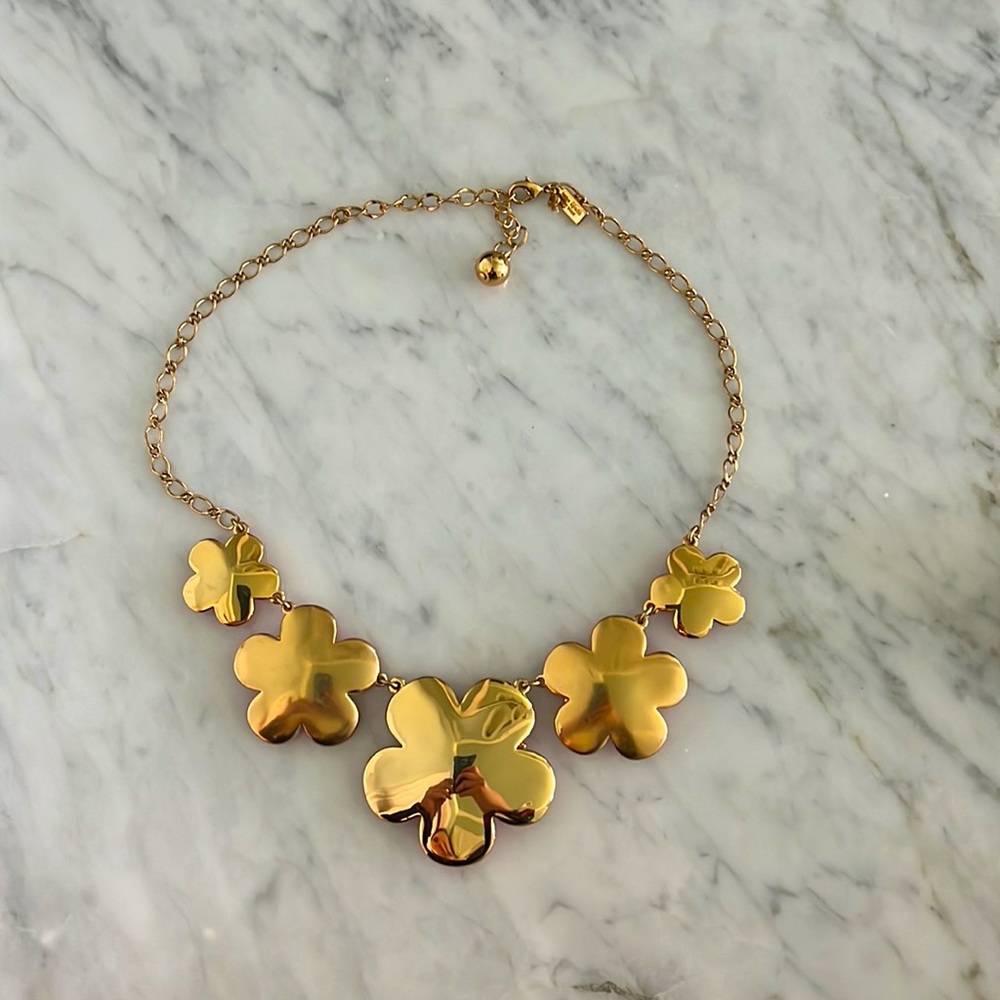 Red Floral Statement Necklace - Women's Jewelry - Picture 5 of 5